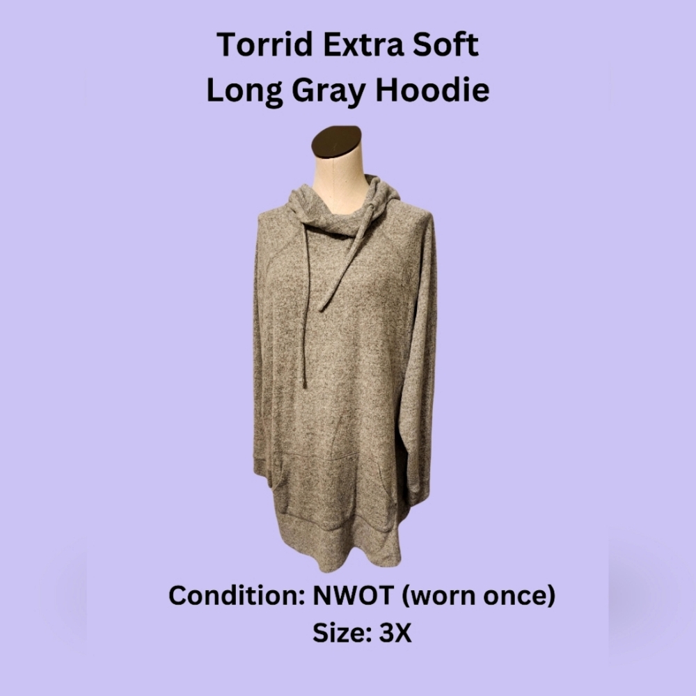 Torrid Extra Soft Long Gray Hoodie
